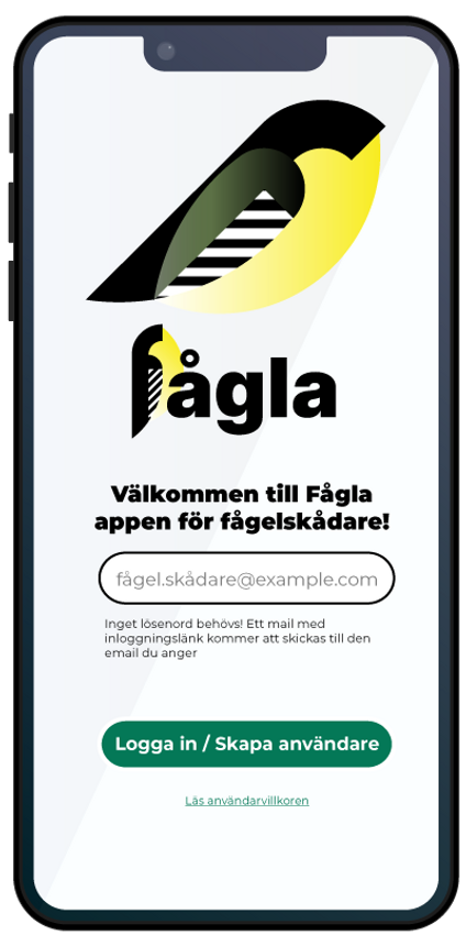 mockup bild på fågla appen